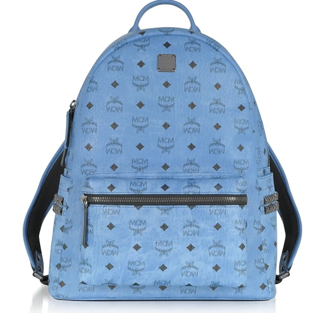 MCM Backpack Stark Side Studs Medium Denim